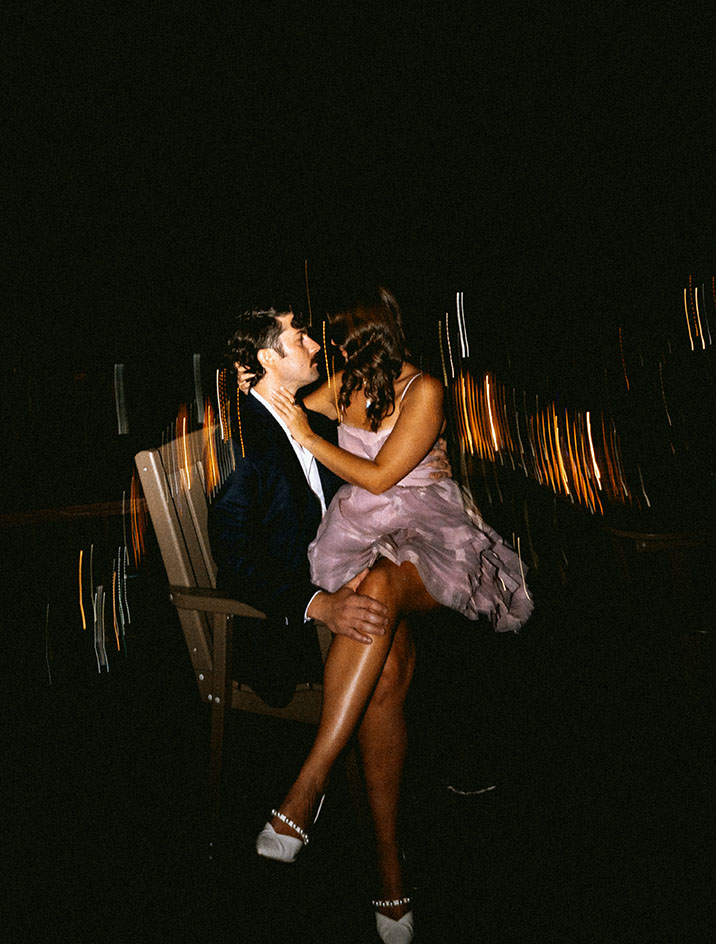 Artistic night couple photos with movement and flash photography