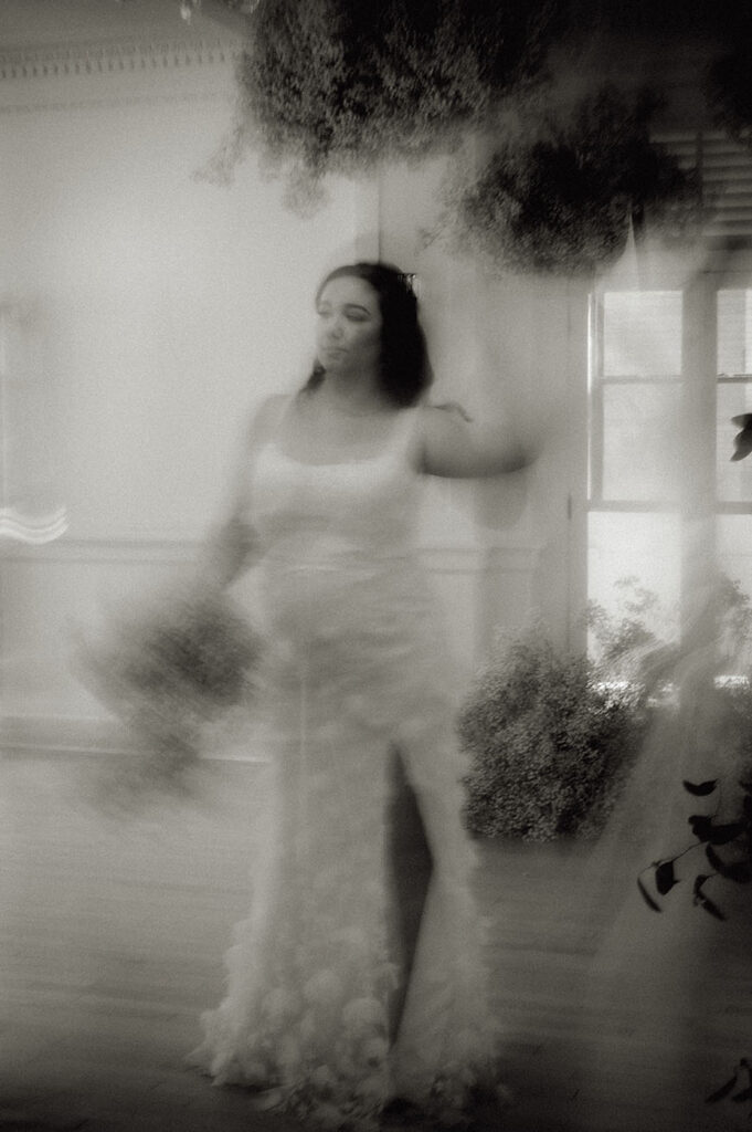 Editorial Artistic movement photo of a bride at her pittsburgh wedding
