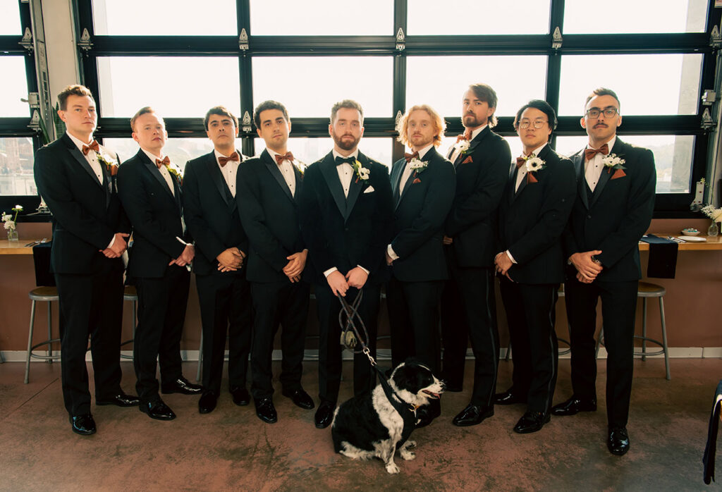 Wedding photos with dog at TRYP Pittsburgh Lawrenceville with editorial documentary style