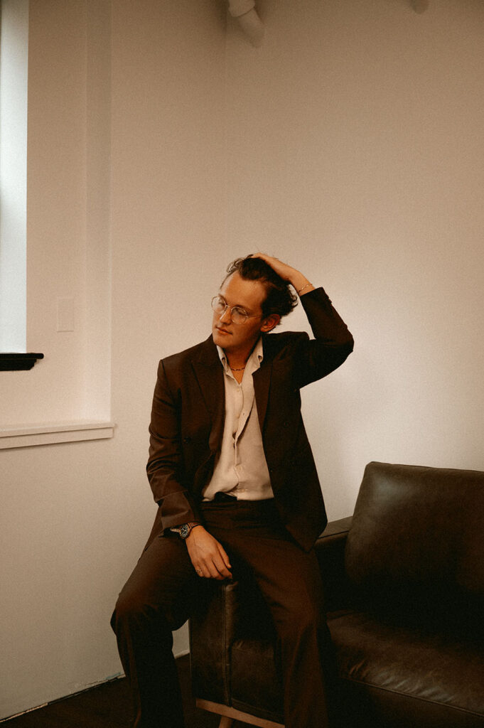 groom portrait window light documentary wedding photography Pittsburgh