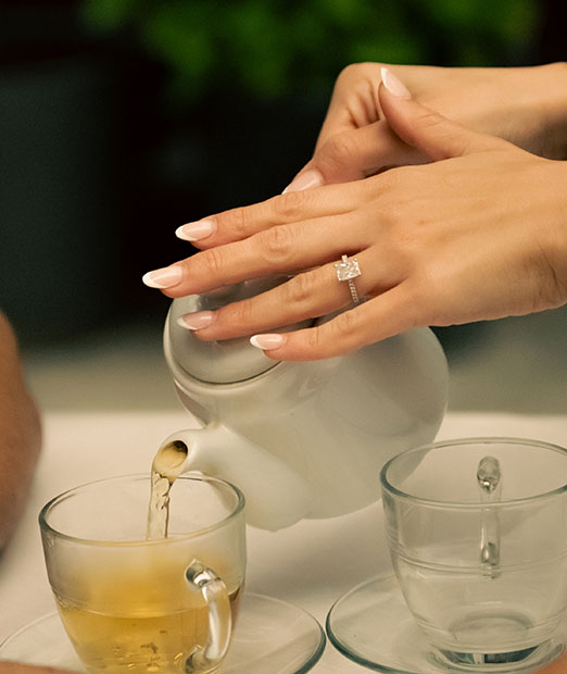 Engagement Ring with Tea Kensington London