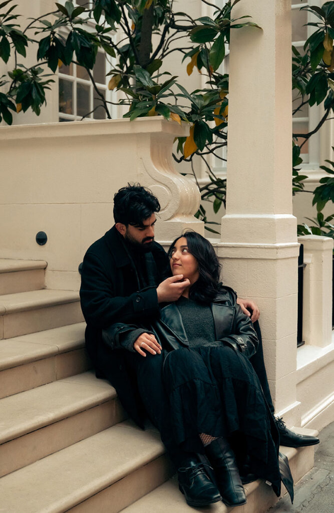 Luxury editorial couple photos in London