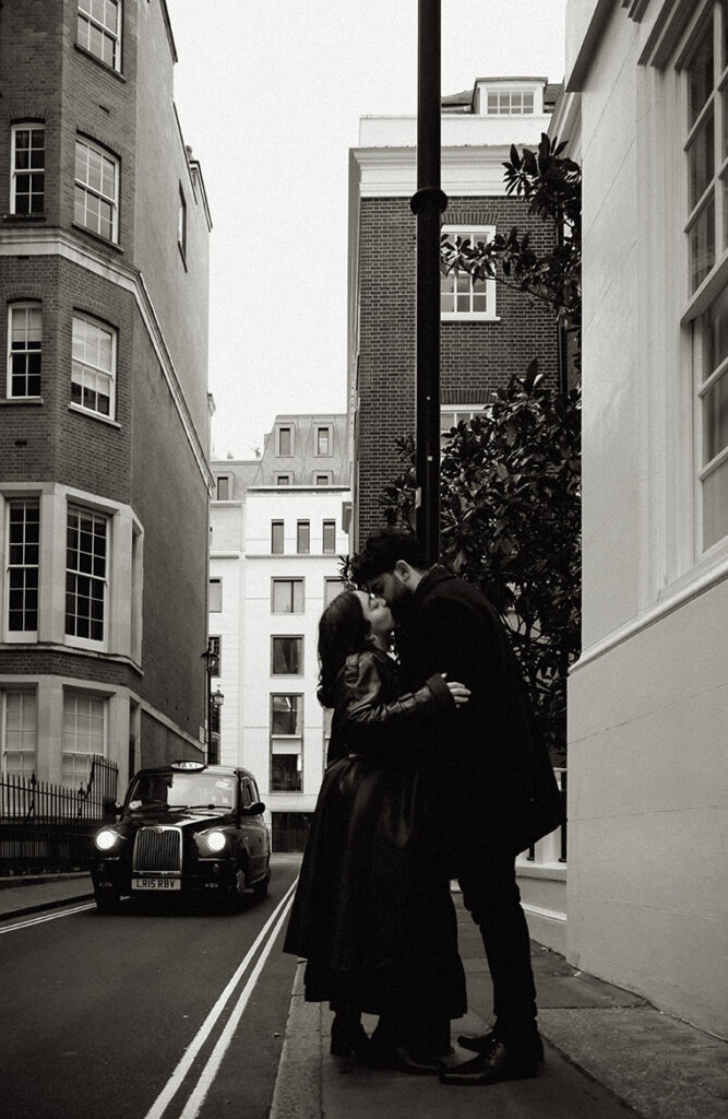 BW Luxury editorial couple photos in London