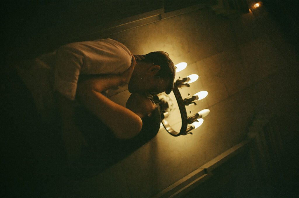 Pittsburgh engagement photos on film soft grain and timeless tones