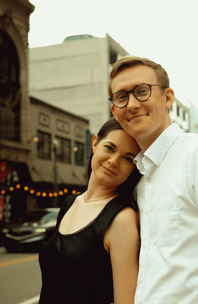 Engagement Couple in Downtown Pittsburgh Engagement