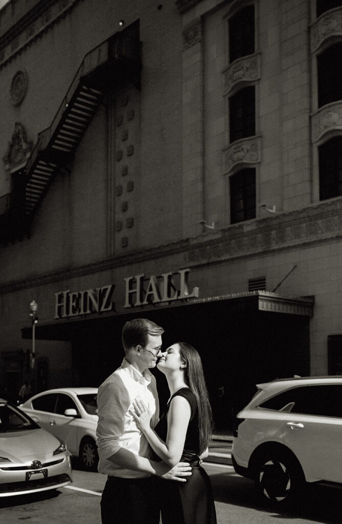 Heinz Hall Couple Kissing during Engagement