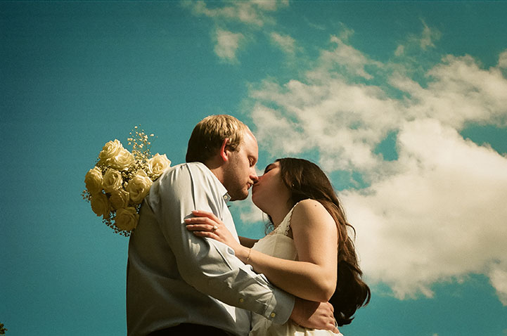 Editorial couple portraits photographed on film