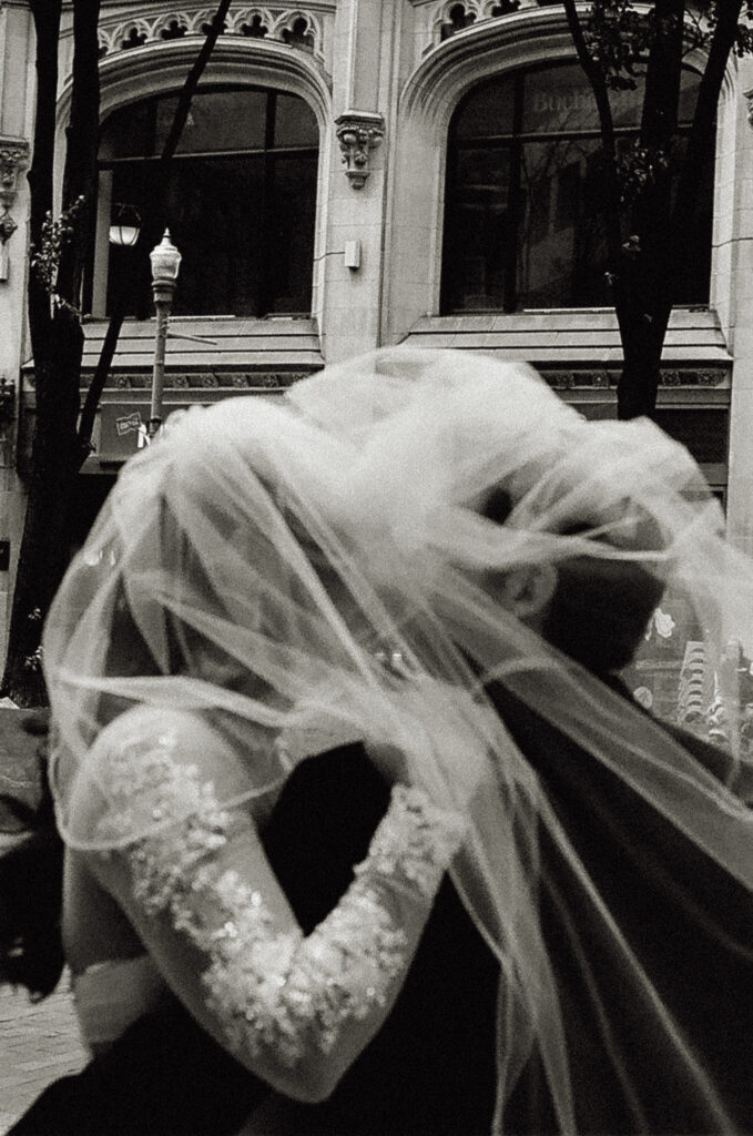 Pittsburgh courthouse wedding photographed on film