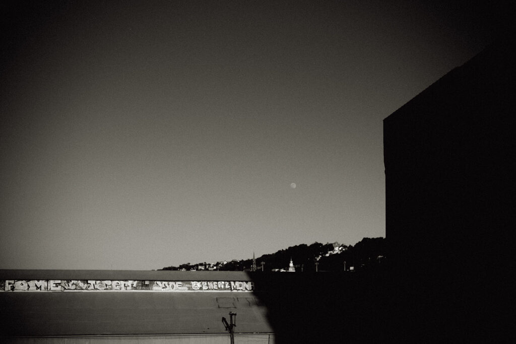 BW Moon from the Highland in South Side Pittsburgh