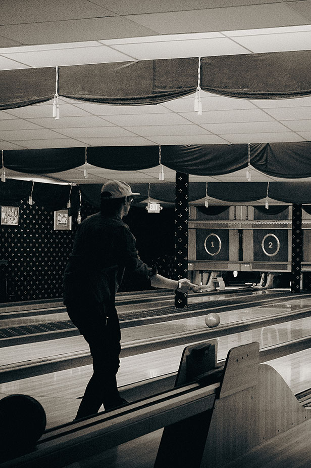 Classic Pittsburgh bowling alley interior at Arsenal Bowl