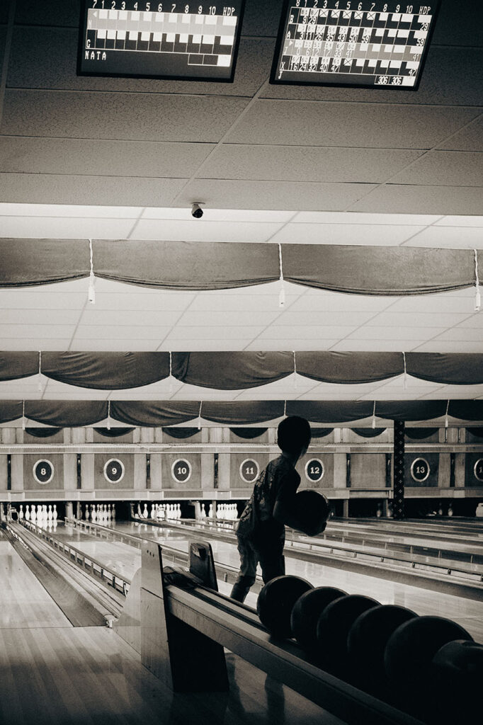 Classic Pittsburgh bowling alley interior at Arsenal Bowl